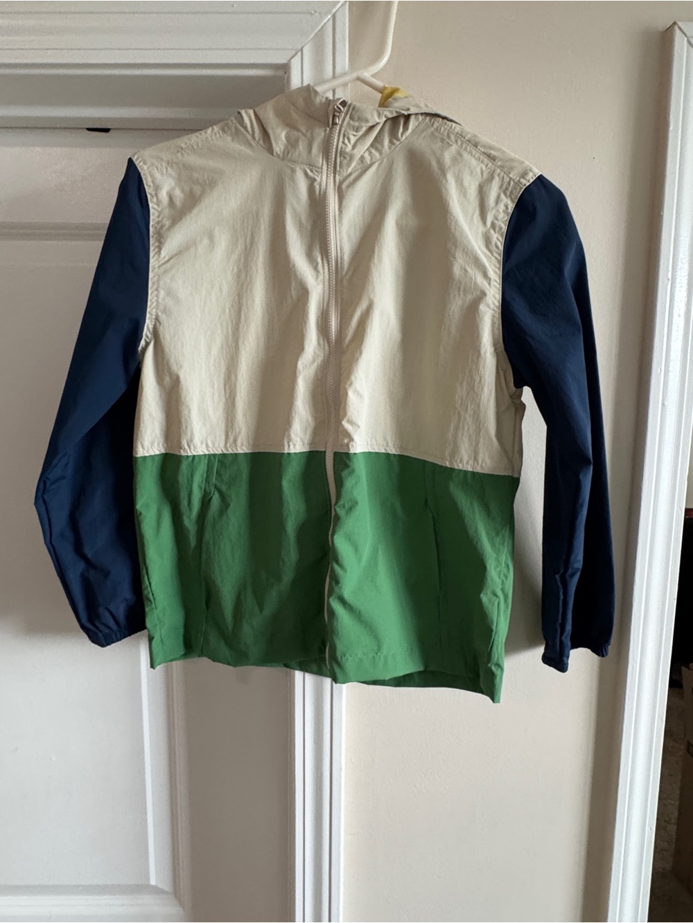 Boys Old Navy Kids Colorblock Windbreaker Jacket - Green/Navy/Cream